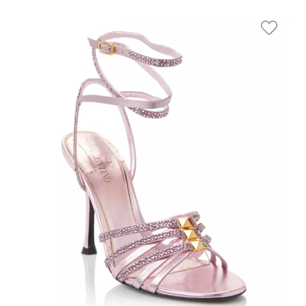 NWT! Valentino Garavani Women's Ankle Strap Embellished High Heel Sandals. - Picture 4 of 7